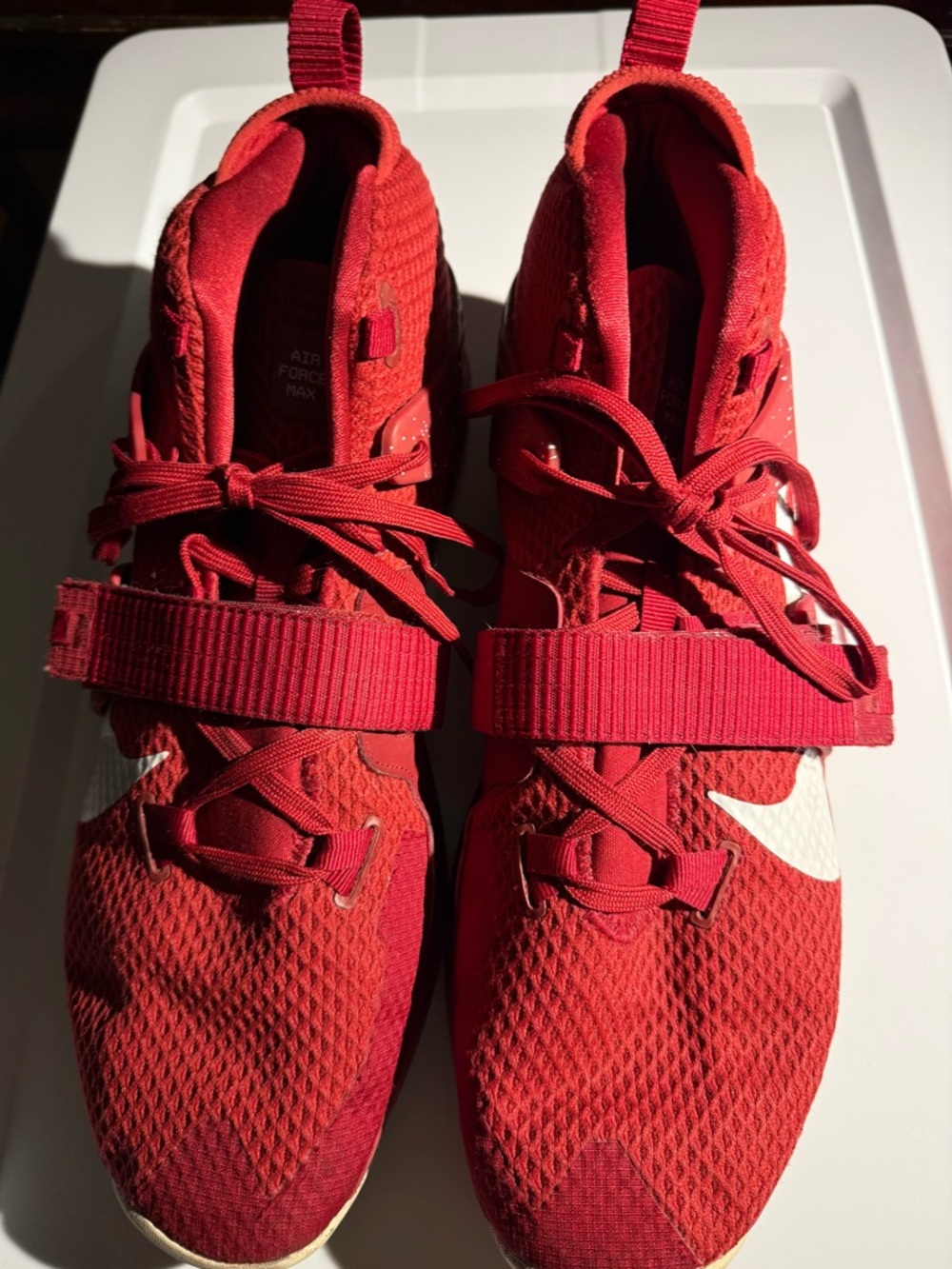 Nike Red Air Force Max 2 Athletic Sneakers Mens Size 17